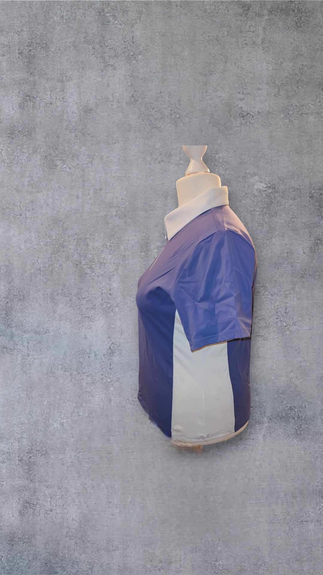 Prototype Periwinkle Blue White Show Shirt Side View