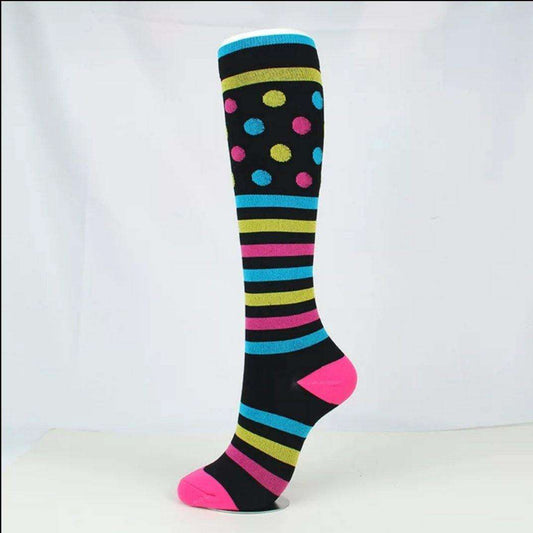 knee high riding socks stripes and polka dots