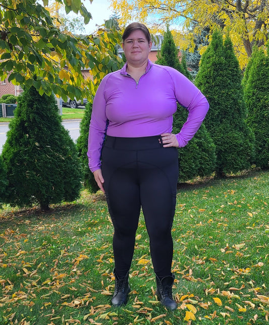 fleece lined criss-cross riding tights