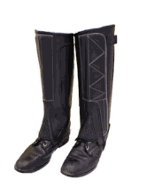 leather half chap with fancy stitching