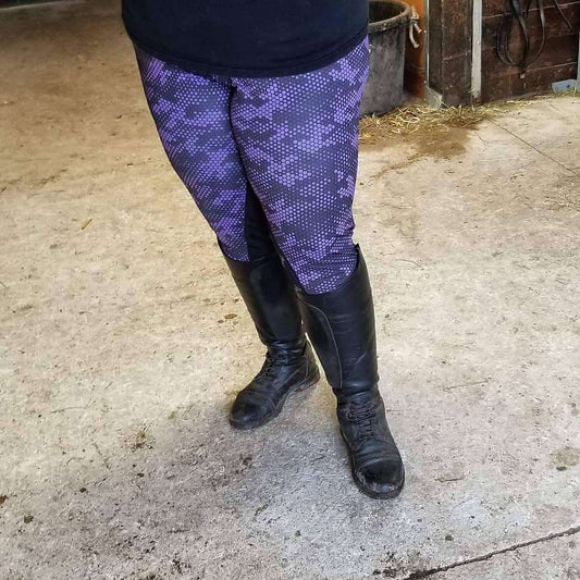 purple pockets riding tights