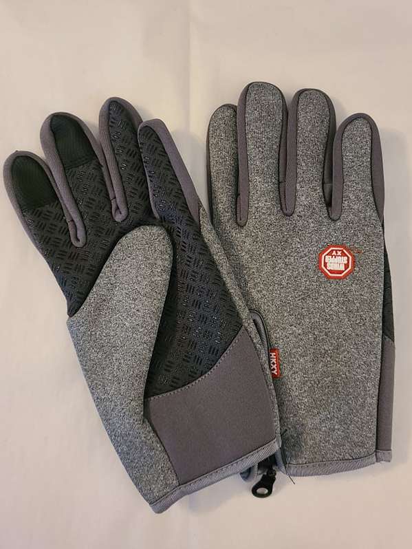 winter thermal warm outdoor sports riding gloves -touchscreen grey