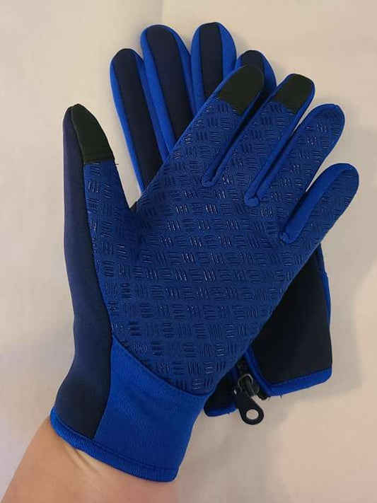 winter thermal warm outdoor sports riding gloves -touchscreen blue