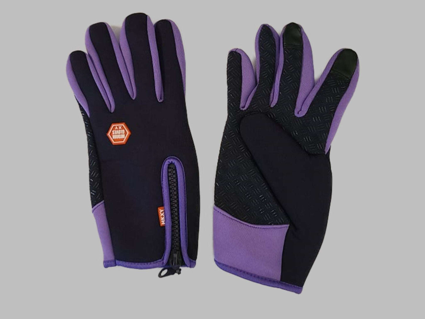 winter thermal warm outdoor sports riding gloves -touchscreen purple