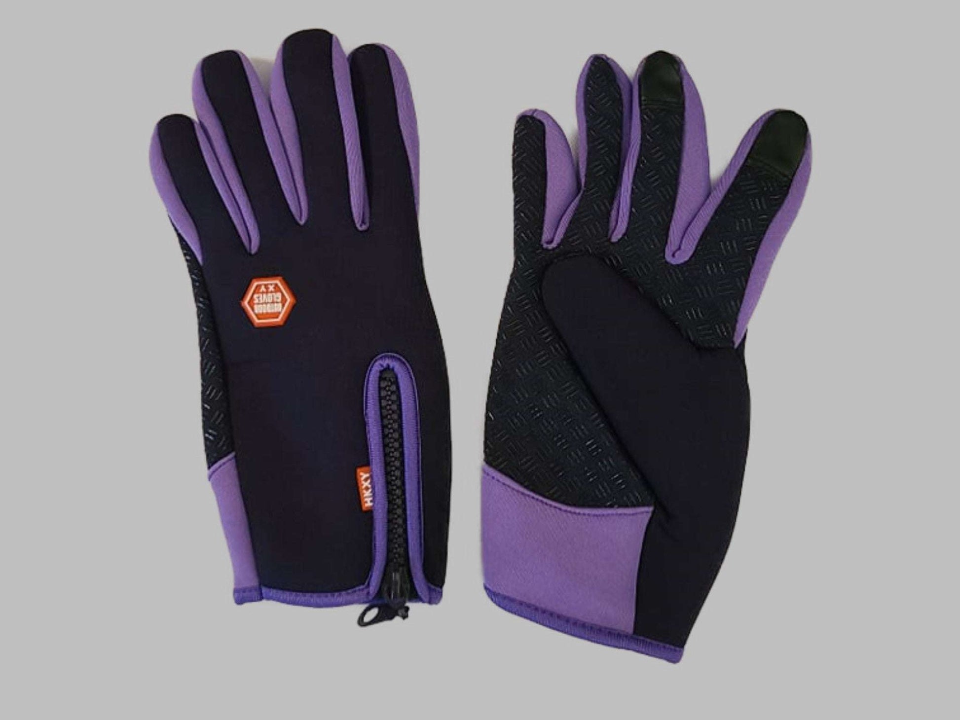 winter thermal warm outdoor sports riding gloves -touchscreen purple