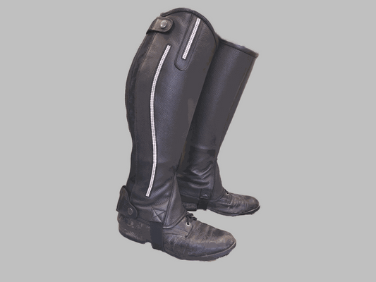 blinged out soft leather half chap gaiter
