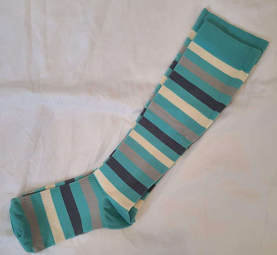 fun knee high riding socks green stripes