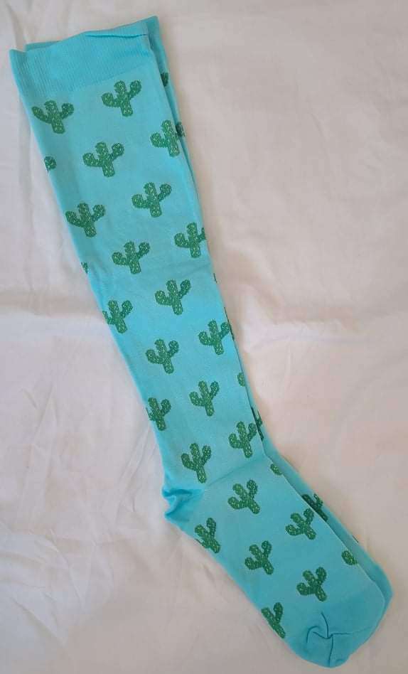 fun knee high riding socks cactus